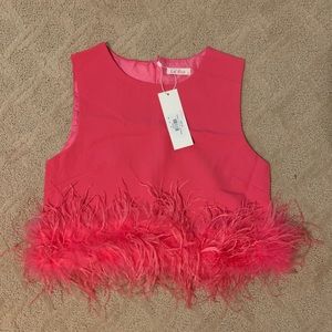 Hot Pink Feather Top